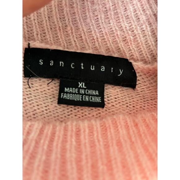 Anthropologie Sanctuary Striped Mock Sweater Women's XL Wool Blend - Picture 3 of 8